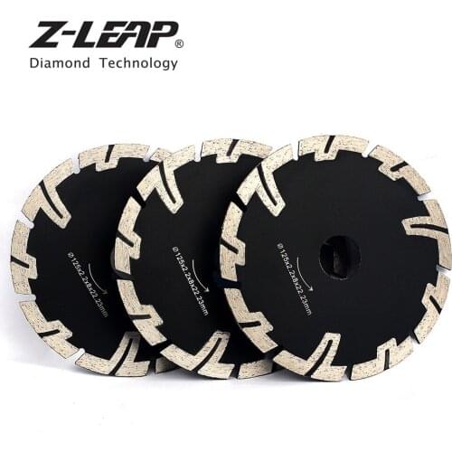 Z-LEAP 3pcs 125mm Diamond Disk Cutting Wheel 5 Inch Turbo Rim Dry Wet Electrotool Circular Saw Blades For Cutting Granite