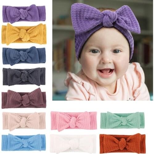 Newborn Bow Headwrap Girls Headband Bow Knot Baby Hair Band Infant Hair Elastic Turban Kids Hair Accessories