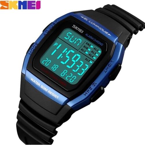 SKMEI Men Sport Watch Fashion Digital Watch Waterproof Alarm Man Wrist Electronic LED Men Chronograph Clock Relogio Masculino