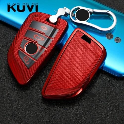 Tpu Carbon fiber Car Remote Key Case Cover For BMW 1 2 3 4 5 6 7 Series X1 X3 X4 X5 X6 F30 F34 F10 F07 F20 G30 F15 F16 E60