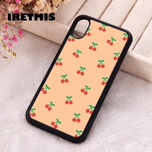 Iretmis 5 5S SE 2020 Phone Cover Case for iPhone 6 6S 7 8 Plus X Xs XR 11 12 Mini Pro Max Rubber Silicone Cherrie Orange