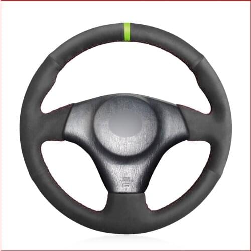 Black Suede Green Marker Steering Wheel Cover for Toyota RAV4 1998-2003 Celica 1998-2005 Corolla (US) 2003-2008 Matrix 2003-2008