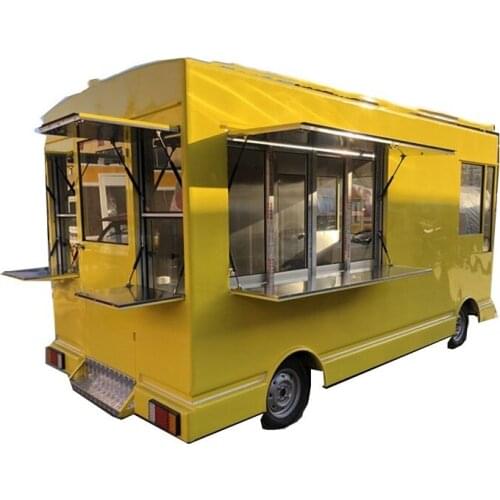 Electric Street Mobile Food Truck Mobile Kitchen Fast Food Vending Kiosk Vehicle Bubble Tea Ice Cream Coffee Cart Square Trailer