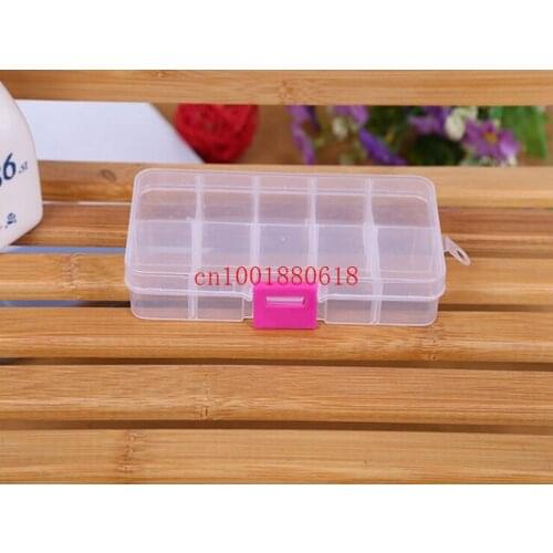 Fedex DHL Free Shipping Adjustable 10 Compartment Plastic Clear Storage Box for Jewelry Earring Tool Container,600pcs/lot