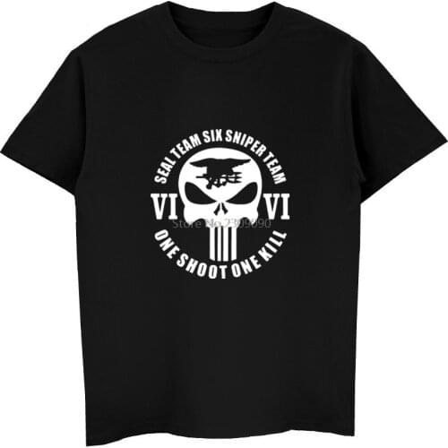 Navy Seal Team Six Sniper Team T-shirt Men Cotton Short Sleeve T Shirt Cool Tees Tops Harajuku Streetwear Fitness Shirt