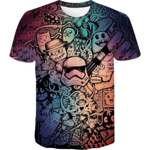 2020 Men Women Children Graffiti T Shirt 3D Printed Tee Summer Short Sleeved Tops Cool Boy Girl Kids Fashion Streetwear T-shirt