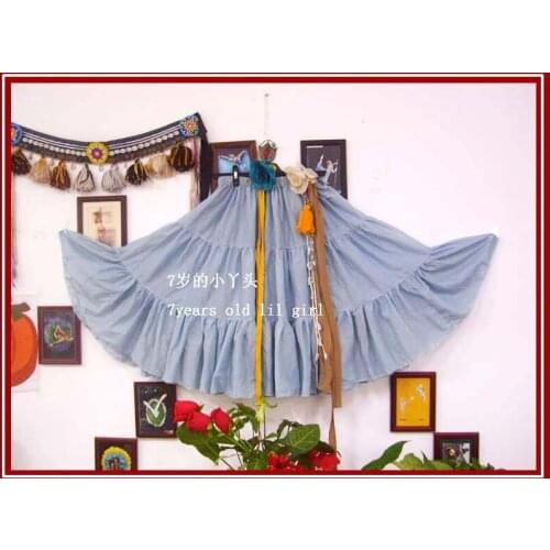 Cotton 3Tiered 12Yards Ats Gypsy Tribal Belly Dance Skirt 7EX06