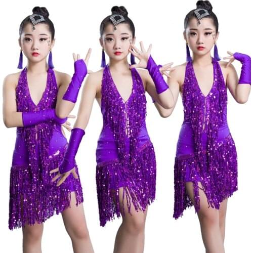 Latin dance costume childrens costumes girls sequins competition costumes dance costumes girls dance performance clothing