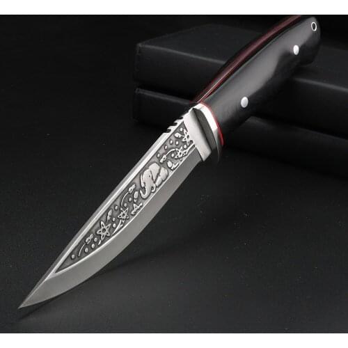 Multifunctional EDC tool outdoor fixed blade camping wild survival knife short hunting knife straight knife