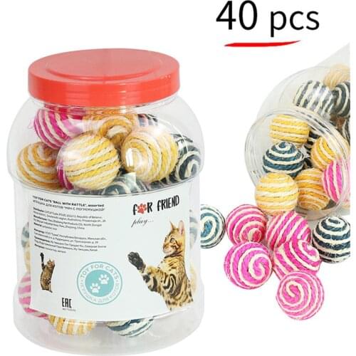 Sisal Rope Ball Cat Weave Balls Interactive Pet Playing Scratch Catch Toys Funny Cat Training Exercise Fun Biting Cat Set Toys