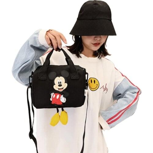 New Disney Mickey Mouse Cartoon Girl Handbag Children Storage Bag Girls Cartoon Mickey Minnie Mouse Bowling Bag Shoulder Bags