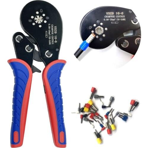 Tube terminal crimping pliers VXC9 16-6 pin terminal crimping pliers European style terminal crimping pliers set pliers multi