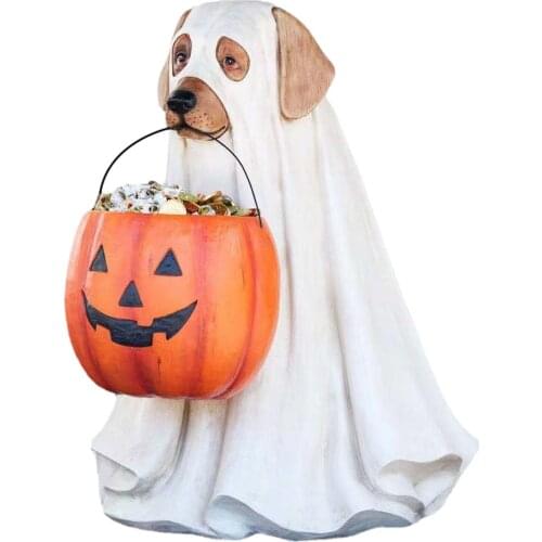 Halloween Pumpkin Bowl Rack Resin Crafts Ghost Dog Candy Bowl Snack Sweets Holder Halloween Ornaments For Home Pretty Well