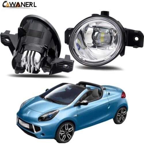 Fog Light Assembly H11 Car Right + Left Side LED Lens Fog Lamp DRL 30W 8000LM 12V For Renault Wind Convertible 2010-2015