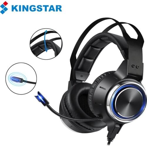 KINGSTAR Wired Headset 3.5mm Gaming Headphones with Microphone Gamer Deep Bass Surround Sound for PC PS4 Overear Tablet Xbox