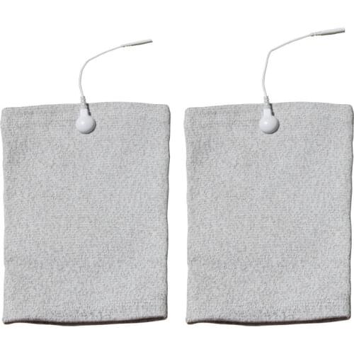 1 pair Conductive Fiber Electrode Knee pads Massager Acupuncture knee TENS Kneepads With 2.0mm Short Cable Use With EMS Machines