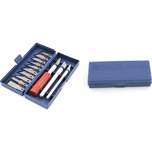 13 In 1 Scalpel Knife Engraving DIY Carving Tool Metal Cutter Craft Knives PCB Repair Kit 3 Knives with 10 Blade Replacement