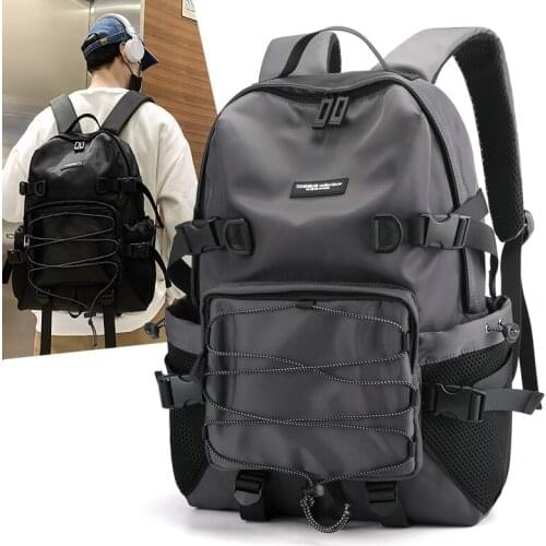 Backpacks Preppy Students Backpack Large Capacity Button Travel Bag Solid Simple Harajuku Chic Fashion Retro Unisex High Street