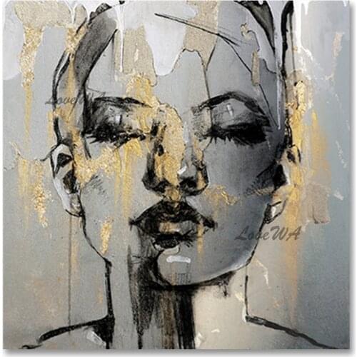 Bedroom Decorative Sexy Woman Face Portrait Oil Painting Hand-painted Hot Selling Canvas Art Wall Hangings Picture Artwork