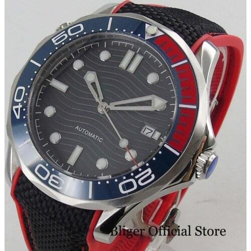 Cool Style Automatic Mens Watch With Sterile Dial Date Window Luminous Bezel Sapphire Glass Mechanical Wristwatch