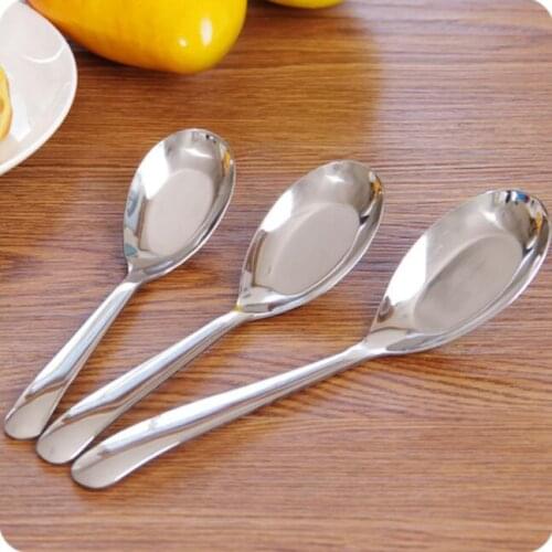 Thickening Stainless Steel Spoon Tableware Flat Ladle 3 Pieces/Lot Child Spoon Cutlery Ness Spoon