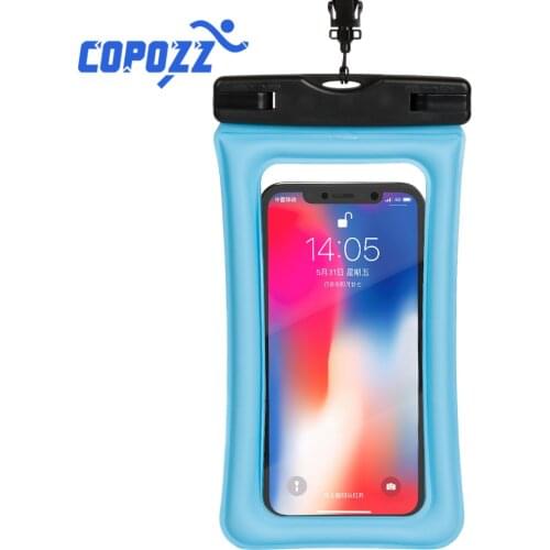 COPOZZ 6 Inch Float Airbag Waterproof Swimming Bag Mobile Phone Case Cover Dry Pouch Drifting Surfing Trekking Diving Bags
