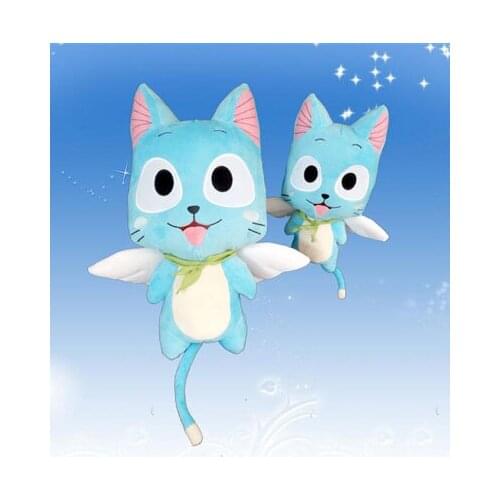 Japanese Anime Fairy Tail Happy Cartoon Plush Doll Stuffed Toy Cosplay Prop Home Decor Collection for Boy Girl Birthday Gifts