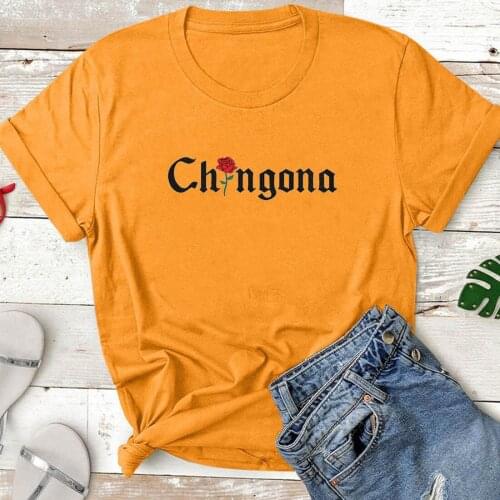 Chingona Shirt Fashion T-shirt Women Summer Cotton T Shirt Women Harajuku O-neck Ladies Top Tee Shirt Femme Black & White