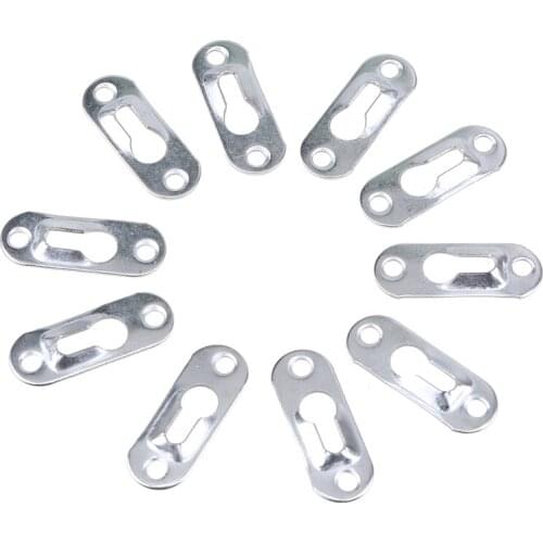 10/20Pcs Picture Hangers Fastener Metal Keyhole Hanger Fasteners for Picture Photo Frame Furnniture Cabinet Hooking Plate