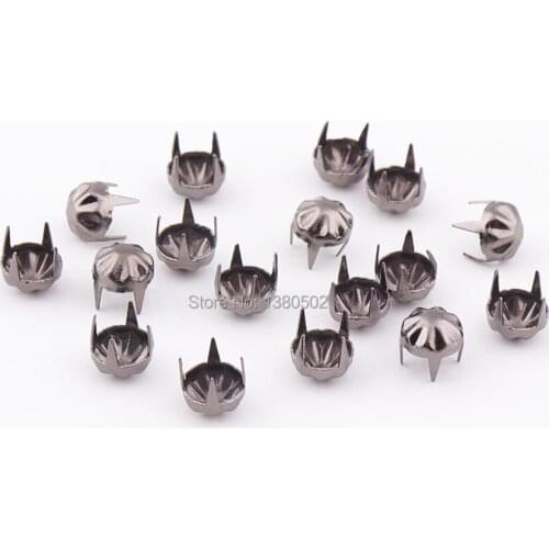 100pcs 10mm black color unique design Studs Rivet 4 Claws Clothes Apparel Sewing tool