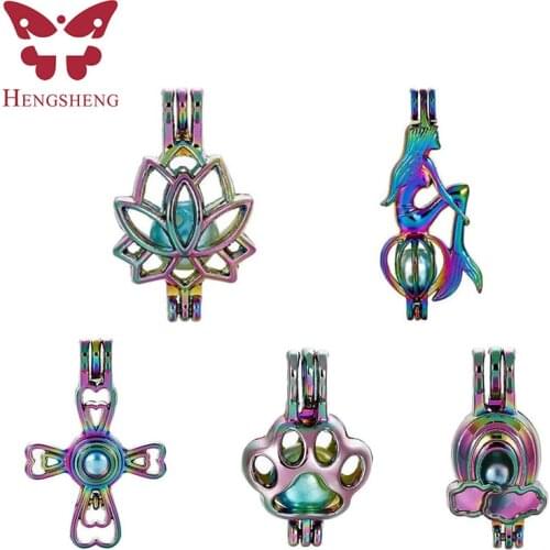 100pcs wholesale silver plated wish pearl cage pendant necklace lockets Openable Vintage Gift For Lover Couples