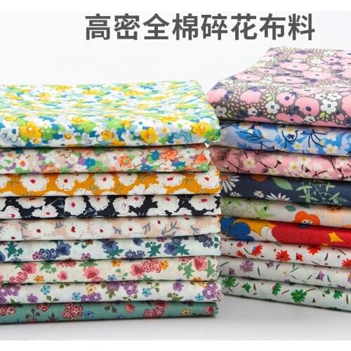 145cmx50cm Pure Cotton High-density Pastoral Small Floral Printing Fabric Cotton Poplin Shirt Dress DIY Apparel Sewing Fabric