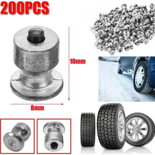 200pcs Winter Wheel Lugs Car Tires Studs 8x10mm Screw Snow Spikes Wheel Tyre Snow Chains Studs For Shoes ATV Car Motorcycle Tire