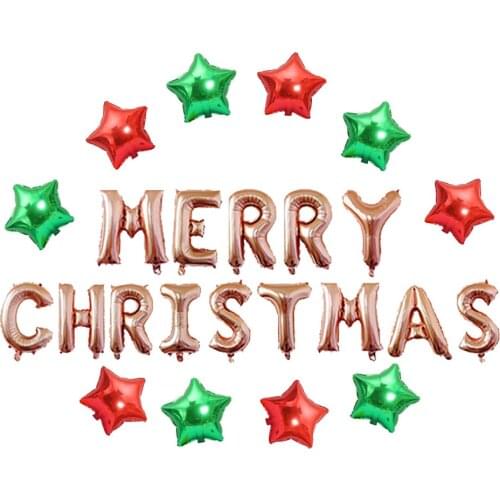 24pcs 16Inch Letter Foil Balloons Merry Christmas Alphabet Air Balloon Navidad Decorations Globos Xmas Ornament Party Supplies