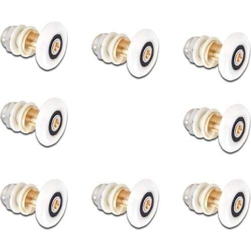 8PCS 19/23/25/27mm Suspended Glass Door Rollers For Shower Sliding Door Hanging Bathroom Brass Cabinet Wheels Cabinet Eccentric