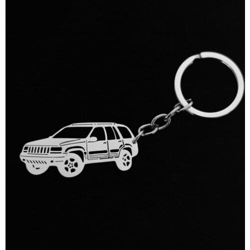 Jeep keychain stainless steel silver car keyring for father days gift