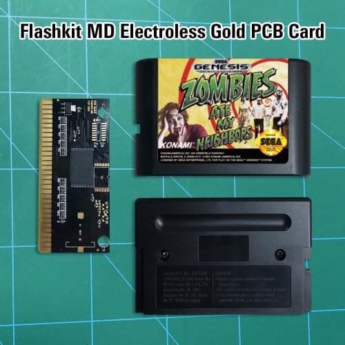 Zombies Ate My Neighbors - Flashkit MD Electroless Gold PCB Card 16 bit MD Games Cartridge For MegaDrive Genesis console
