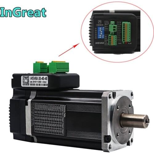 JMC Integrated Servo 400W 1.27Nm 3000RPM 60mm NEMA24 DC 48V 3PH DSP Hybrid 60 nema24 Motor Driver Encoder for CNC Sprayer