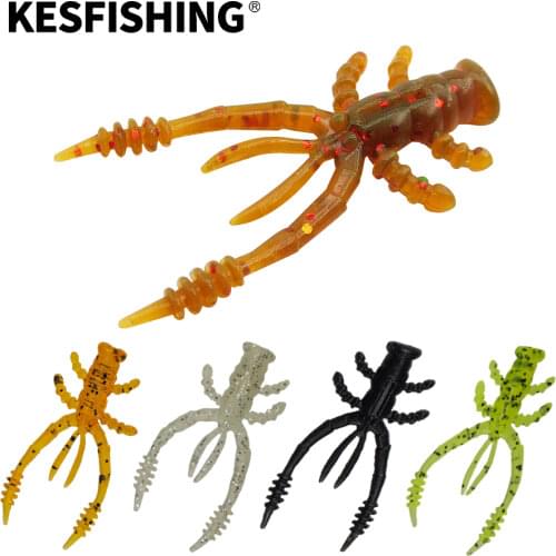 KESFISHING Floating Crawfish 10pcs 4.5cm 0.8g Ice Fishing Craw Bait Isca Artificial Pesca Soft Lures Jigging Lure Walk Fish Bass