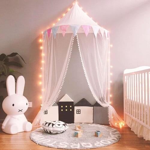 Bed Canopy Princess Mosquito Net for Kids Baby Indoor Outdoor Playing Reading - White, 145cm x 70cm