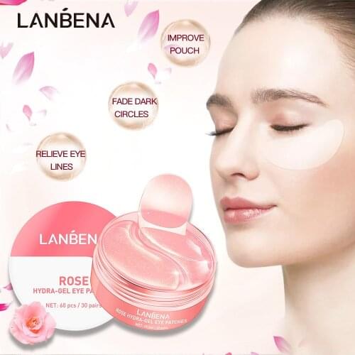 LANBENA Rose Hydra Gel Eye Mask Lady Collagen Eye Patches Remove Puffy Eyes Original Nourish Repair Micro Molecule Brighten Skin