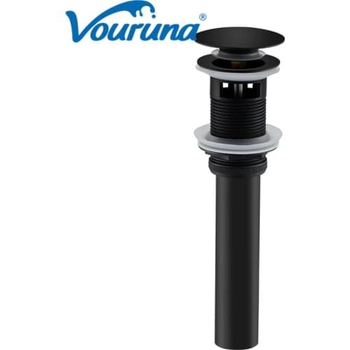 Matte Black Pop Up Waste Bathroom Lavatory Sink Basin Push Down Click Clack Drainer Solid Brass