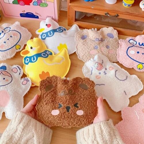 Cute Cartoon Hot Water Bottle Plush Hand Warmer Portable Mini Water Injection Belly Warmer Bag Student Winter Warm Hands Pack