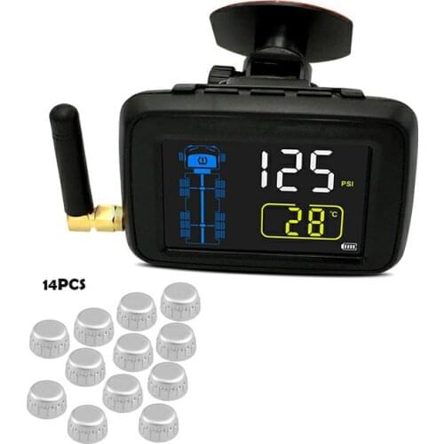 14 Sensors Truck Heavry Duty External Wheel PSI Trailer Can Bus Car Type Pressure Monitor TPMS China Supply