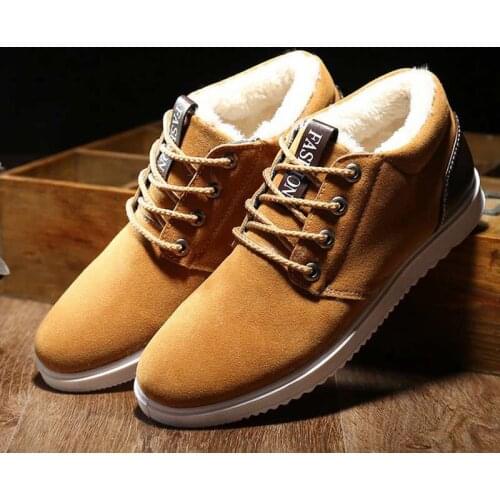 2019 Winter Warm Snow Boots Mens Casual Plus Velvet Warm Martin Shoes Hight-top Padded Shoes Men