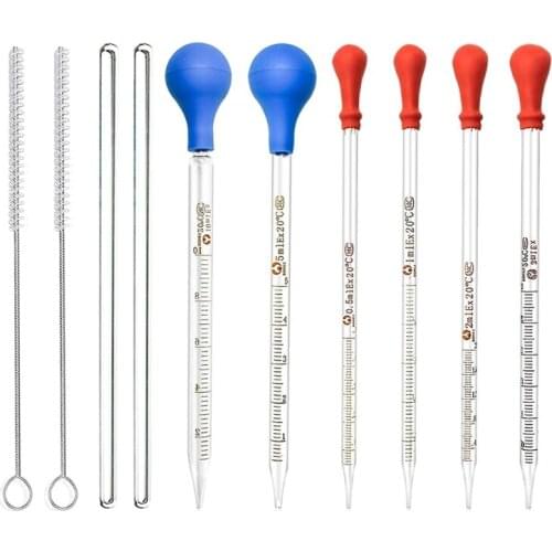 Glass Pipettes Set Glass Graduated Dropper Pipette 0.5ml 1ml 2ml 3ml 5ml 10ml