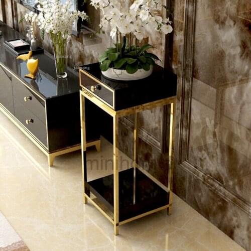 Stainless Steel Living Room Flower Stand Modern Simple Indoor Balcony Floor Plant Racks Bedroom Storage Shelf Side Cabinet mc