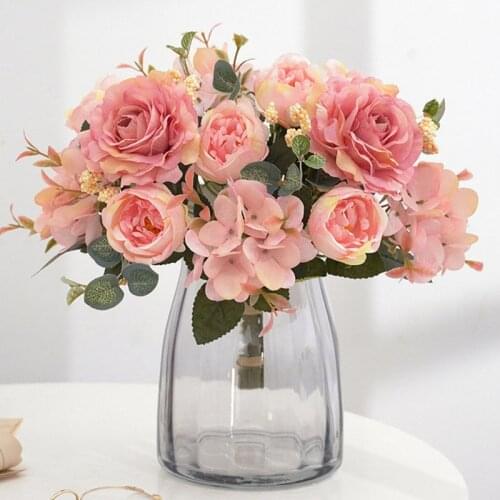 New Arrival Retro Peony Artificial Flowers For Home Wedding Decoration Fake Peony Flowers Living Room Garden Decoration Outddor