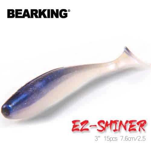 Bearking hot fishing lure Soft Bait professional Lure 3" 15pcs 7.6cm/2.5 quality Carp Artificial Wobblers free shipping