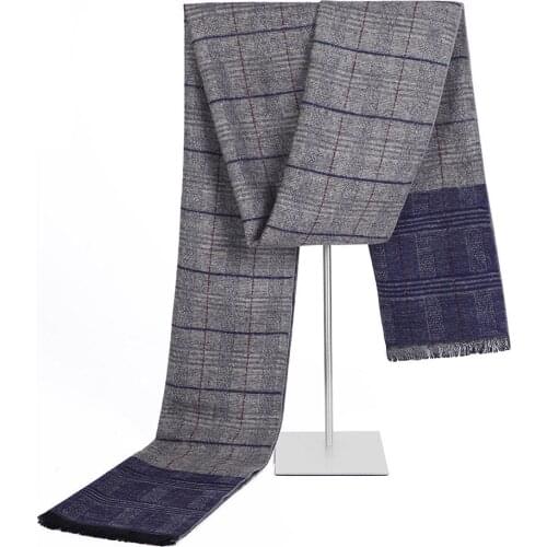 New Fashion Designer Casual Men Scarf Winter Mens Cashmere Scarf Men Luxury Brand High Quality Warm Plaid Scarves Men 180*30cm